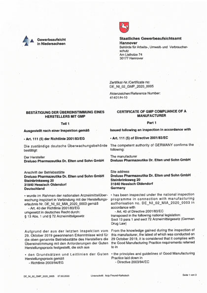 GMP - Good Manufacturing Practice Steinbrinksweg