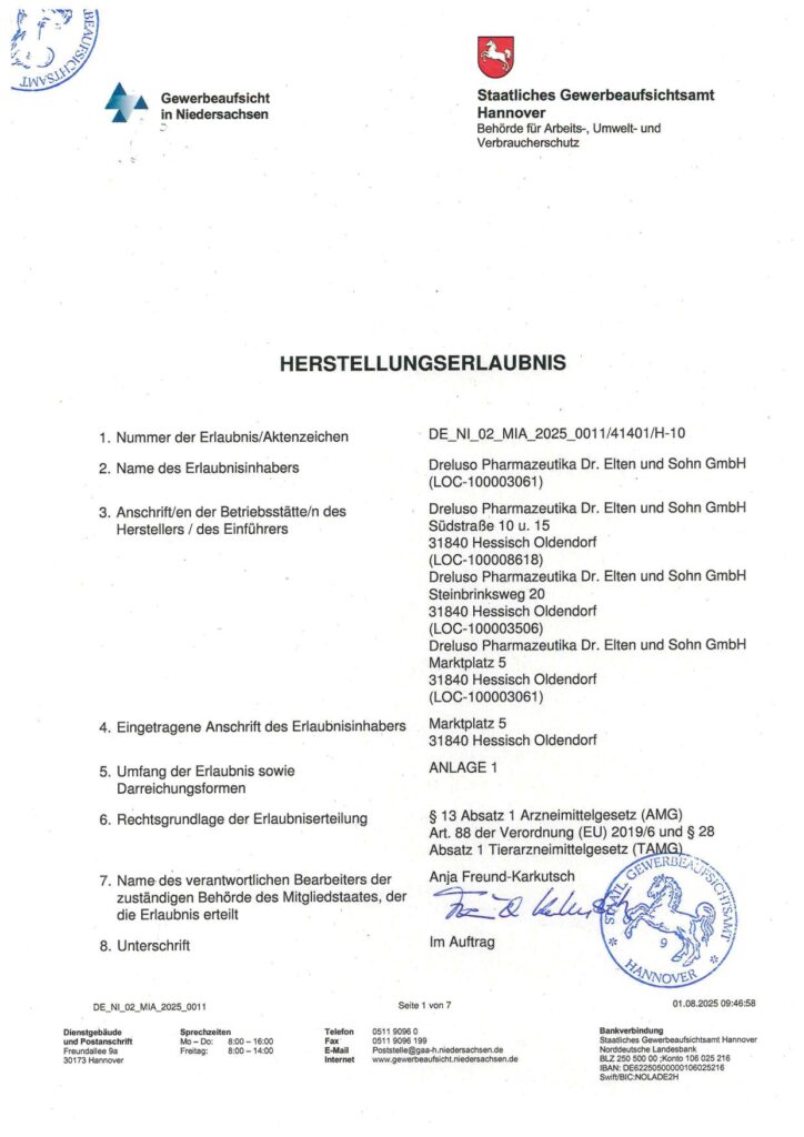 Herstellerlaubnis 2025